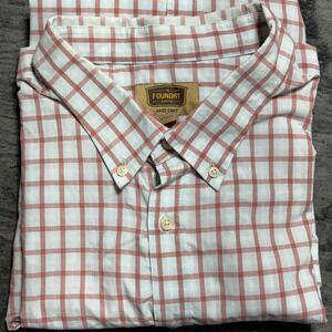 The Foundry Supply Co Button Down Mens 2XLT‎ Red Blue Plaid